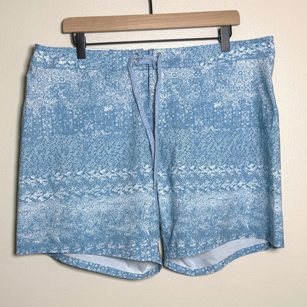 Hang Ten‎ Boys Blue Floral Damask Print Board Shorts Swim Trunks Size 14